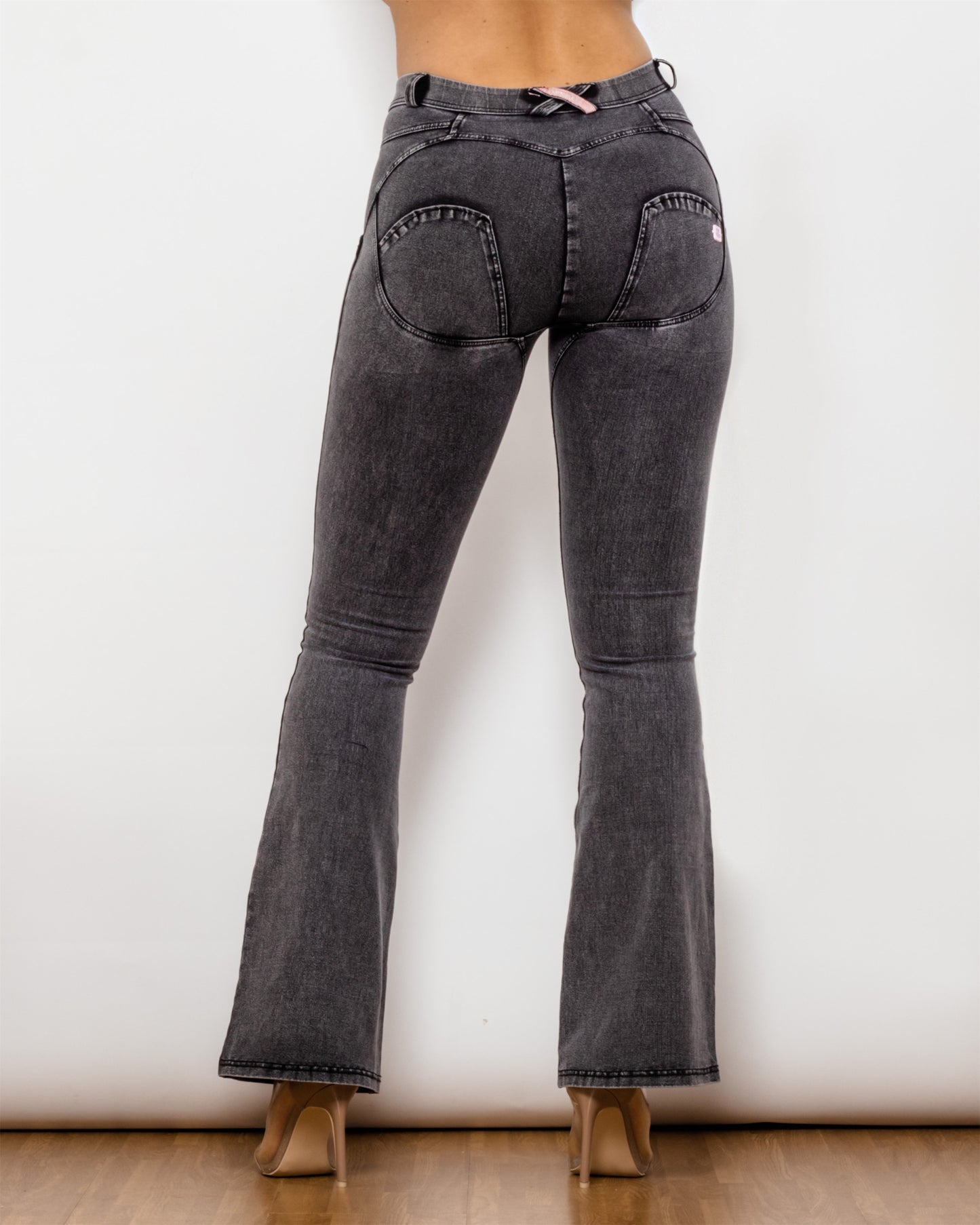 Two-Button Flare Jeans