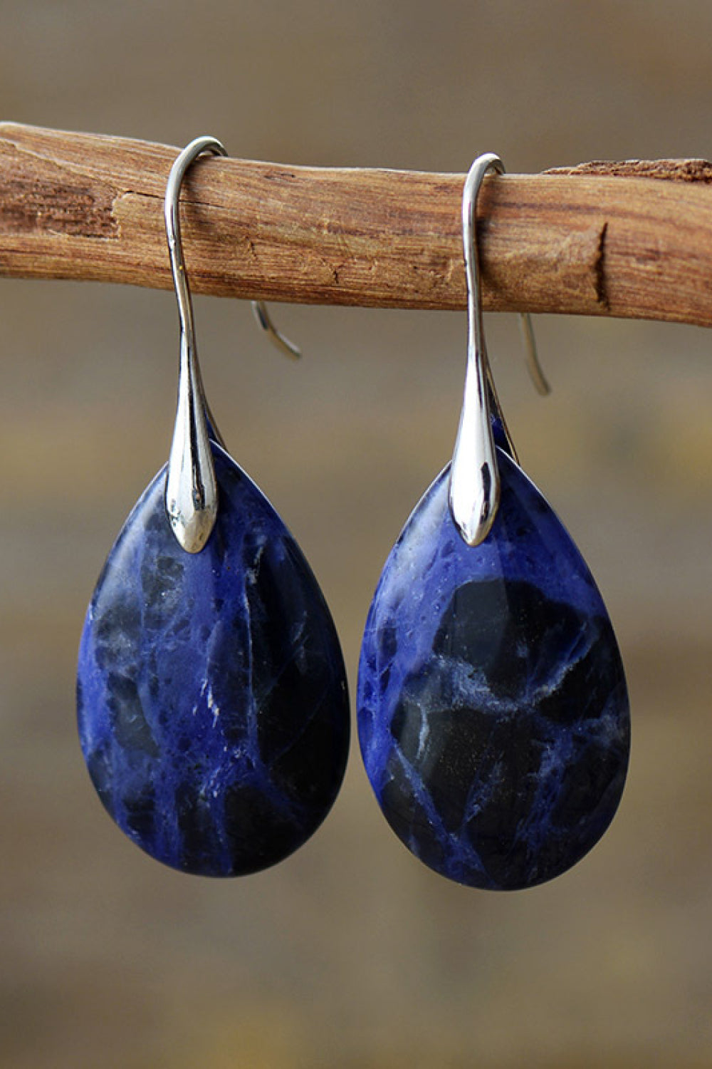 Natural Stone Teardrop Earrings