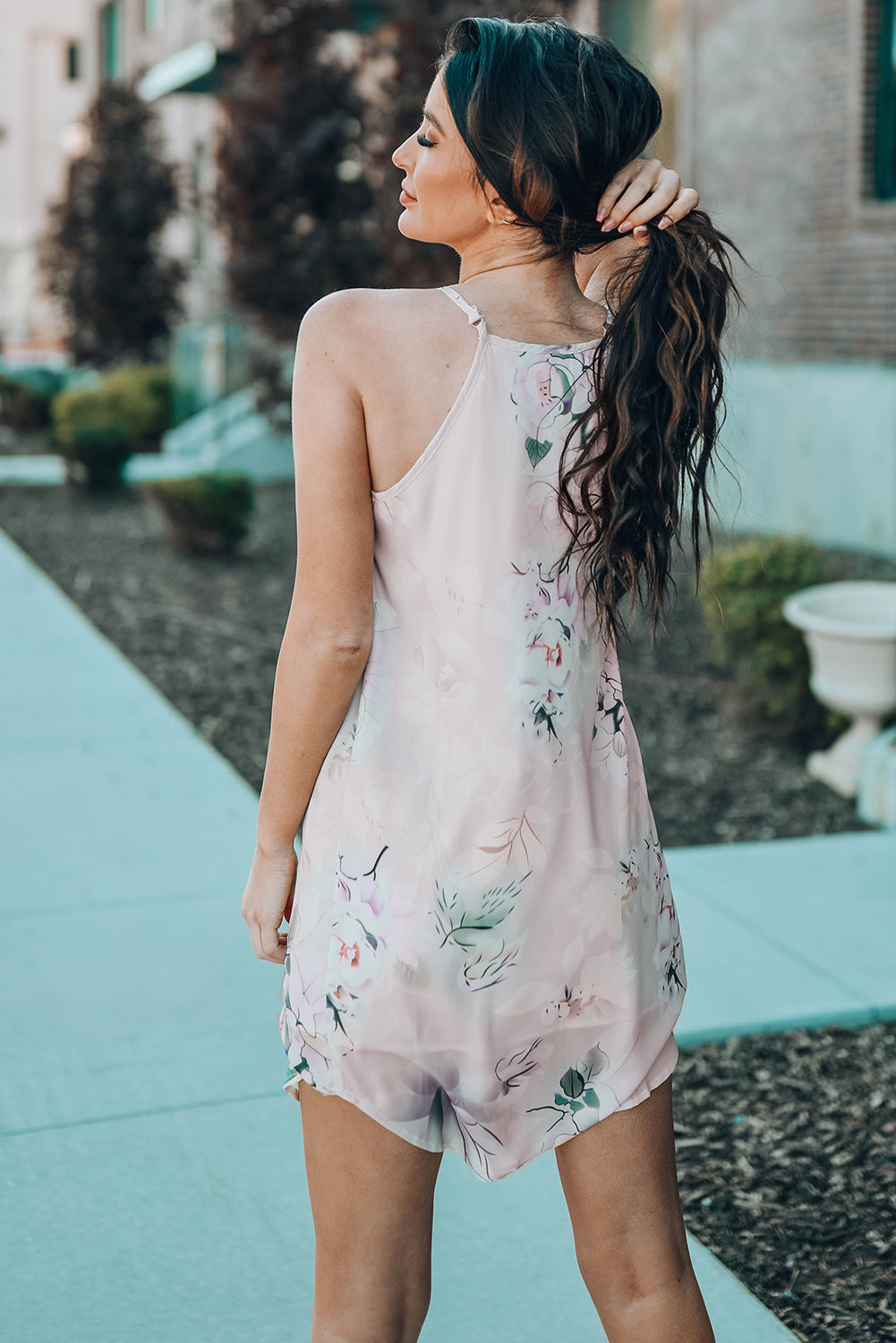 Peony Print Sleeveless Dress