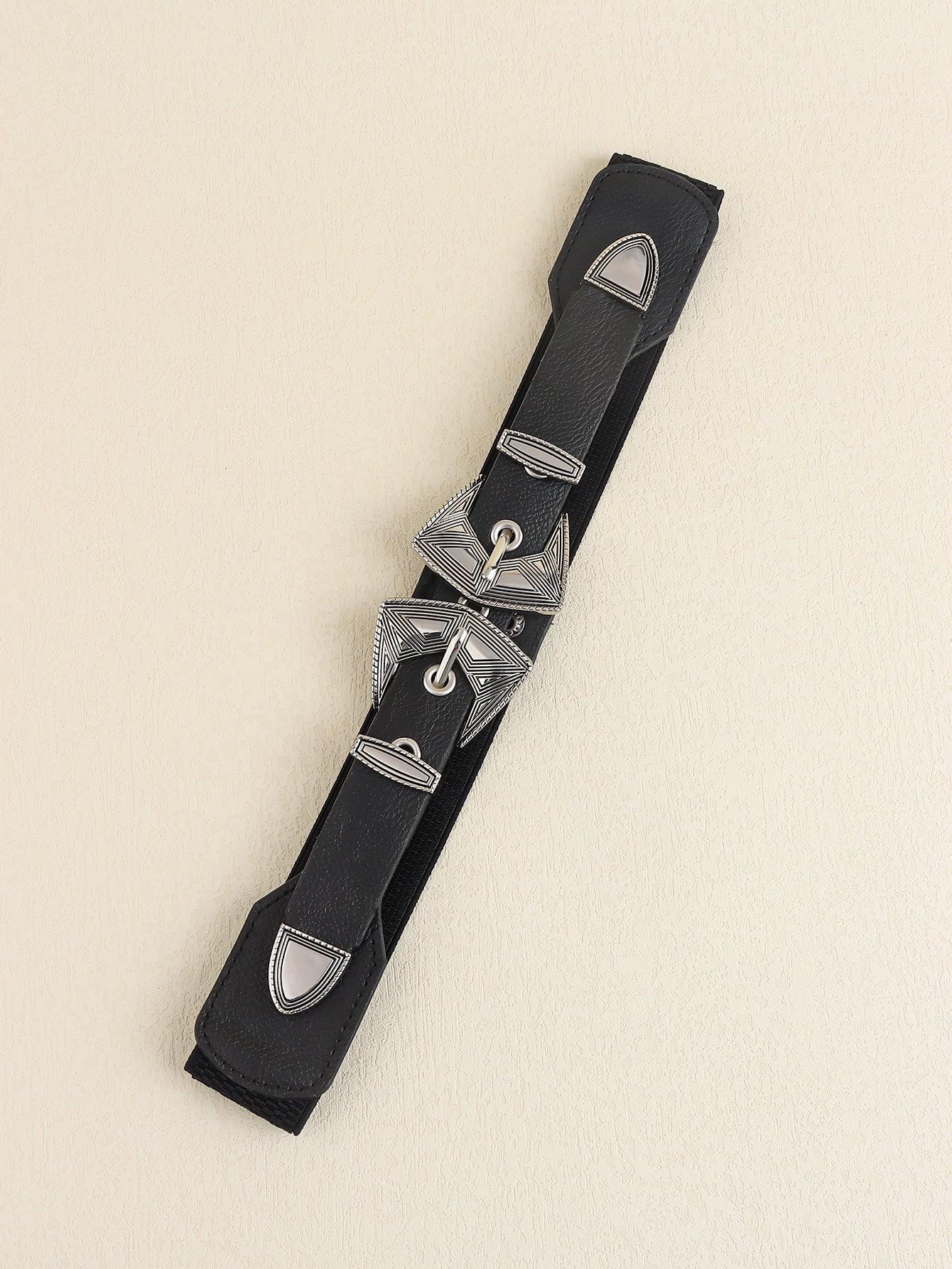 Double Buckle PU Leather Belt